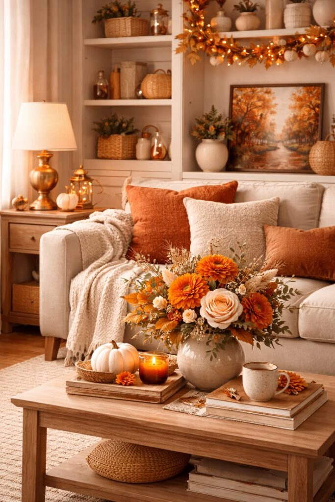 Cozy fall seasonal home decor