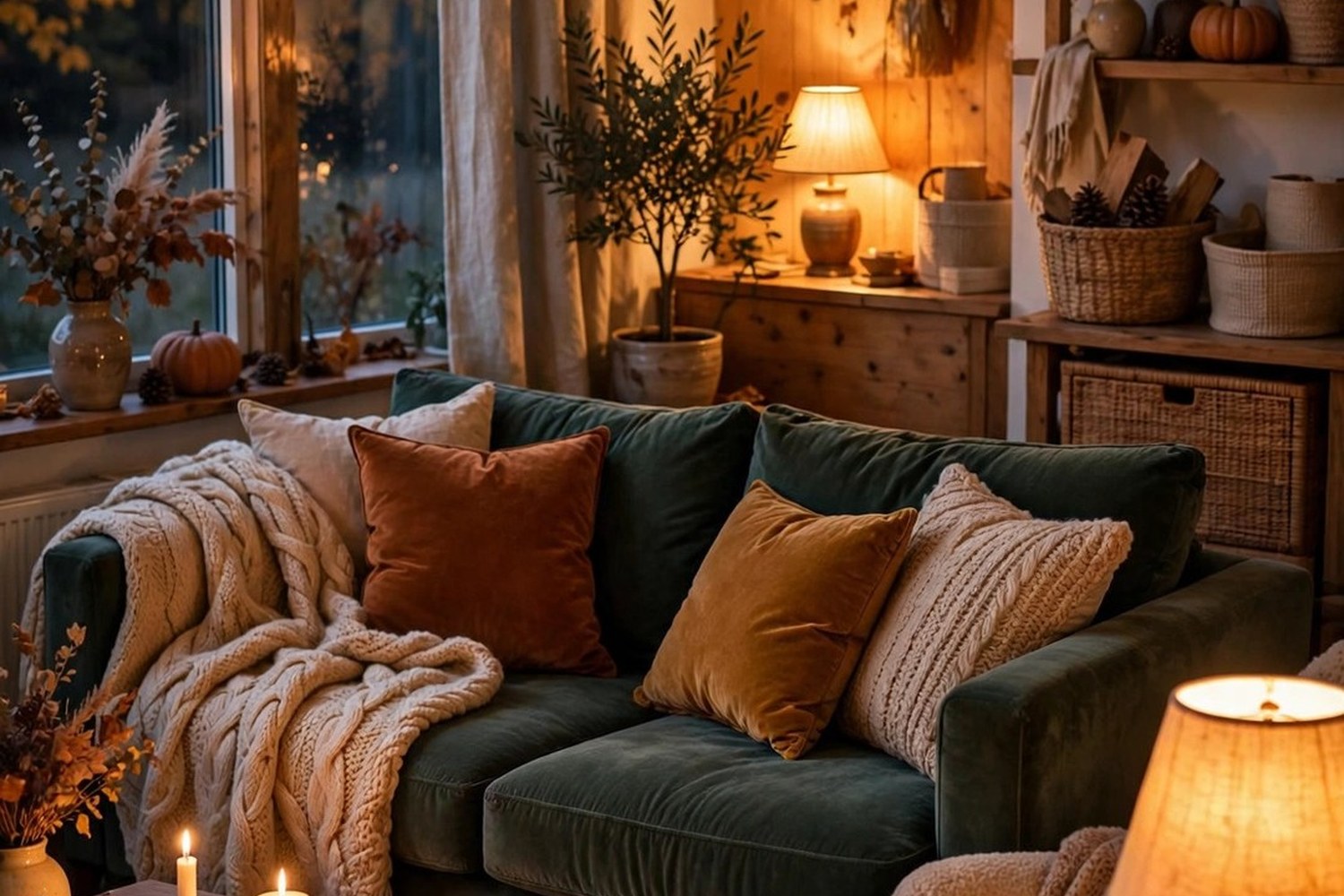 Fall Living Room Decor in Warm Colors