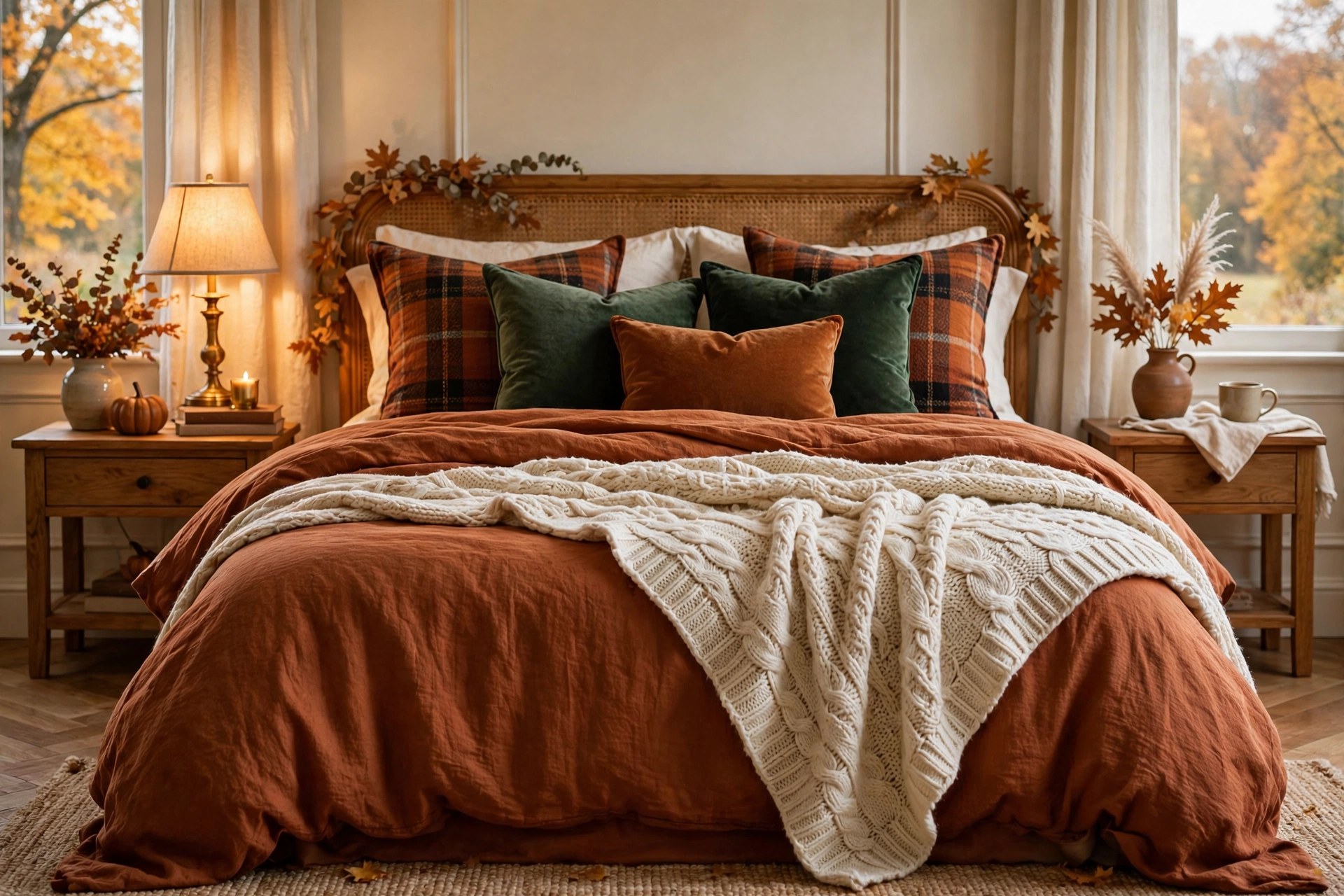 Layered fall bedding ideas hero