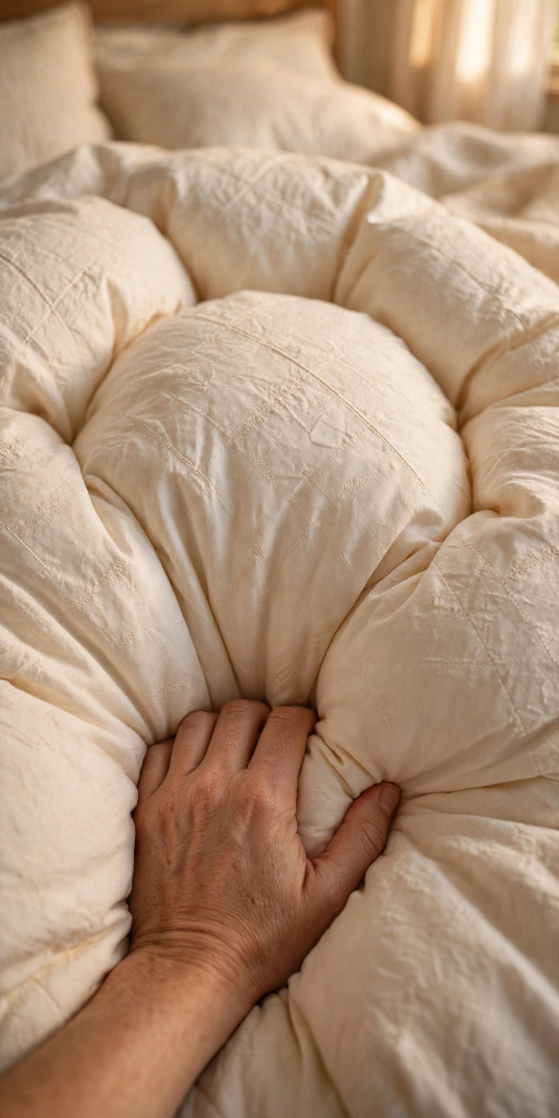Plump king-size duvet insert showing loft