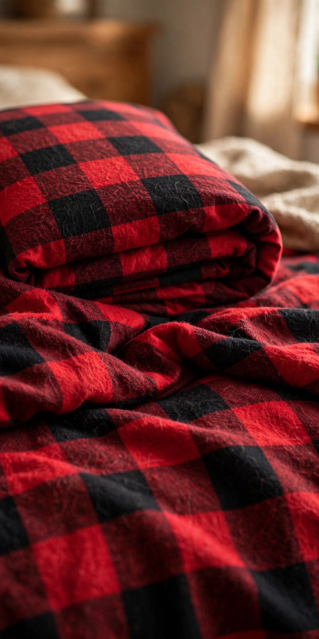 Buffalo plaid flannel sheets
