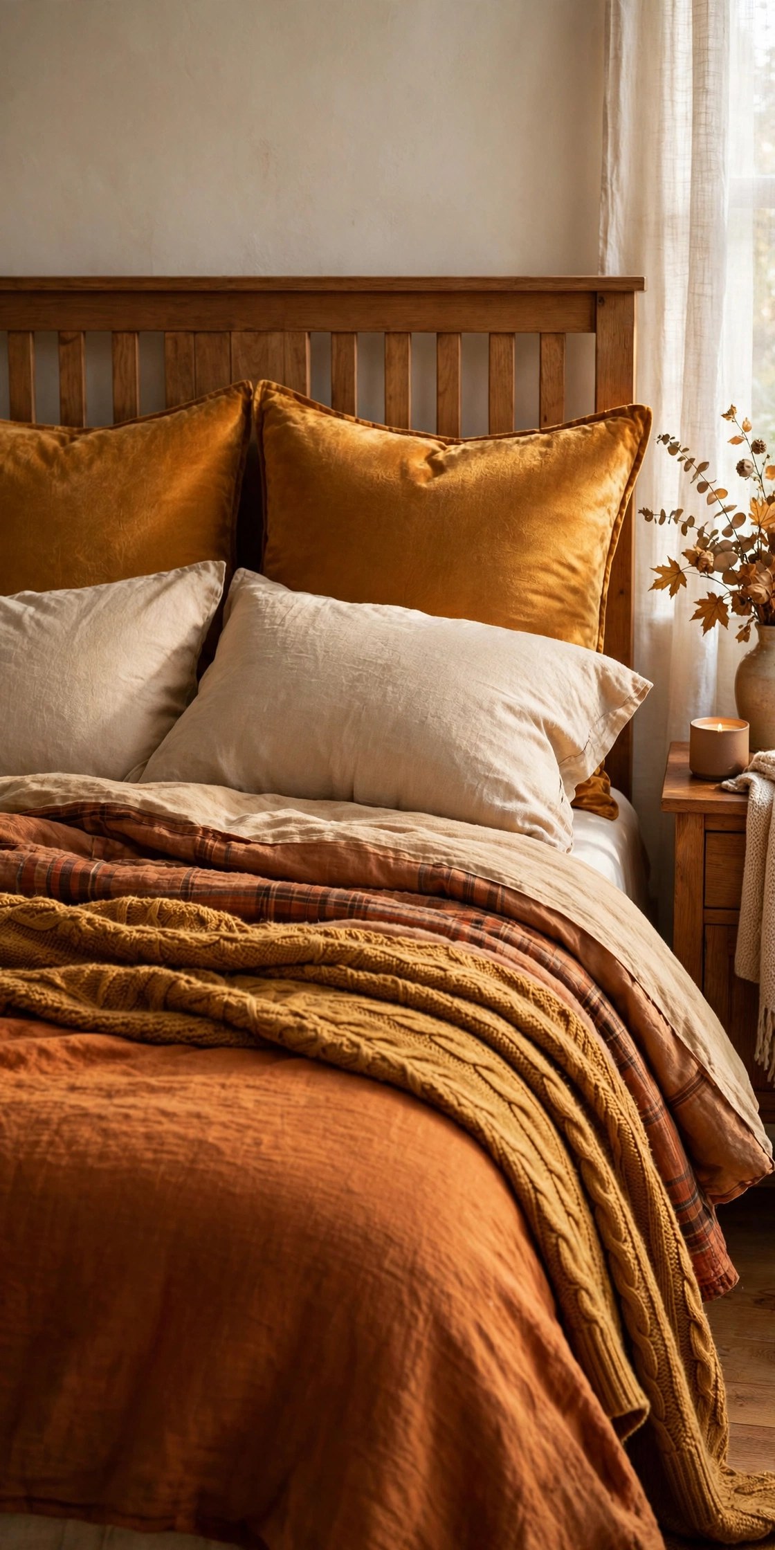 Amber euro shams on bed
